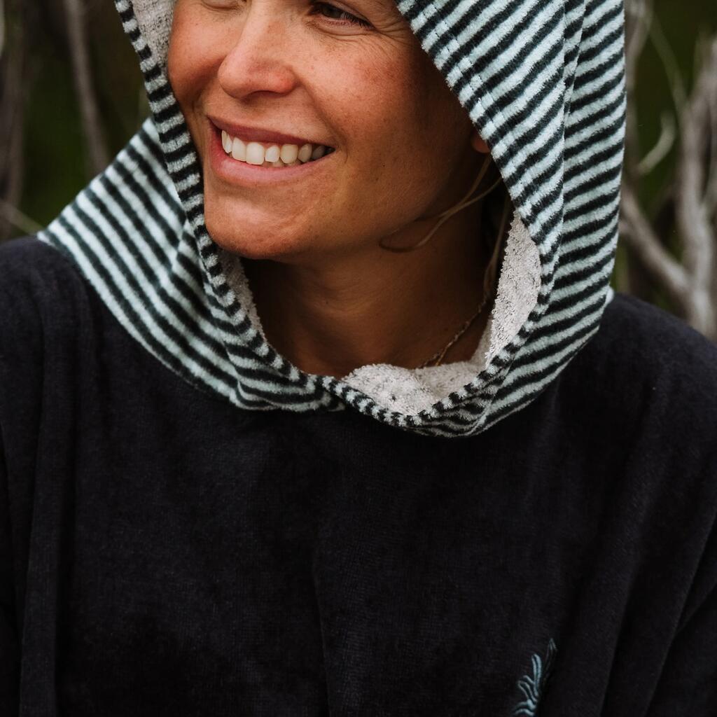Adult Surf Poncho from 150 cm - 900 Fish blue grey